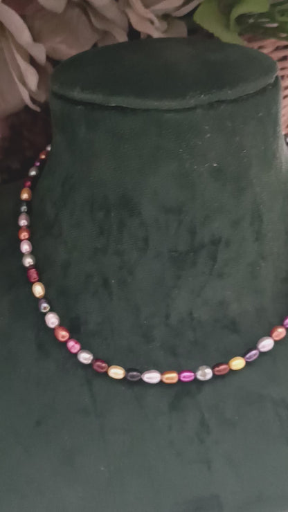 Real Pearl's multicolour neckline