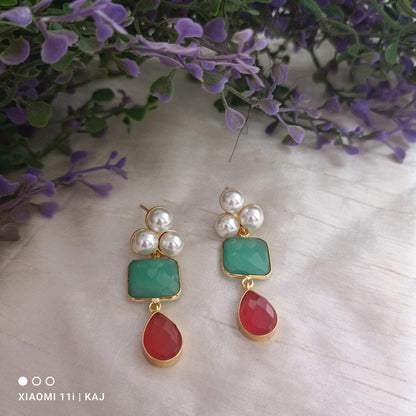 Glass stone earrings