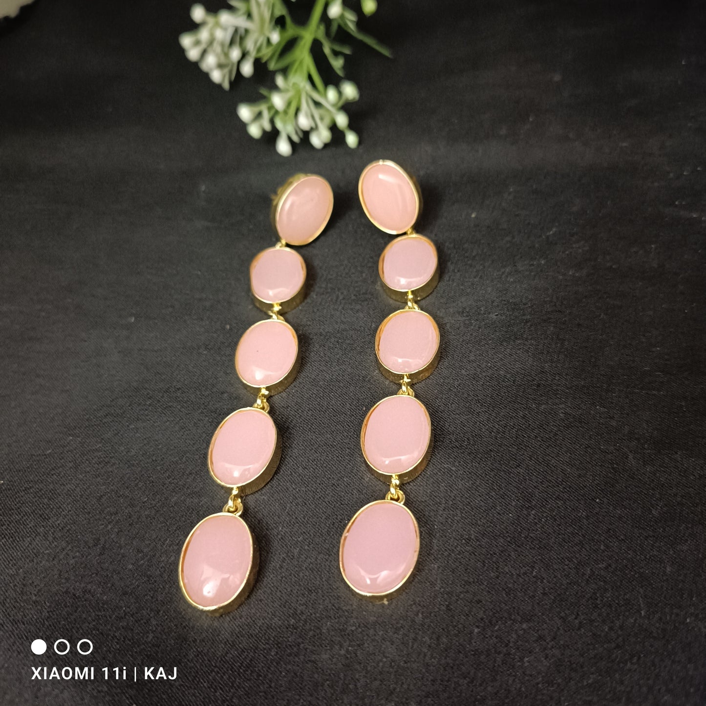 Monalisa stones multi colour long earrings