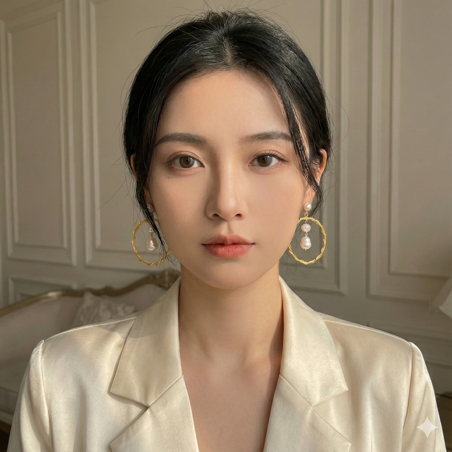 Real baroque pearl's earrings