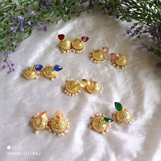 Glass stone small jhumki