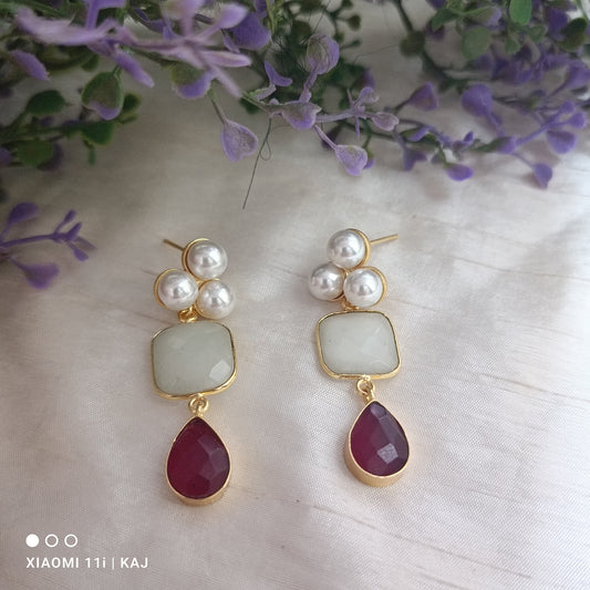 Glass stone earrings