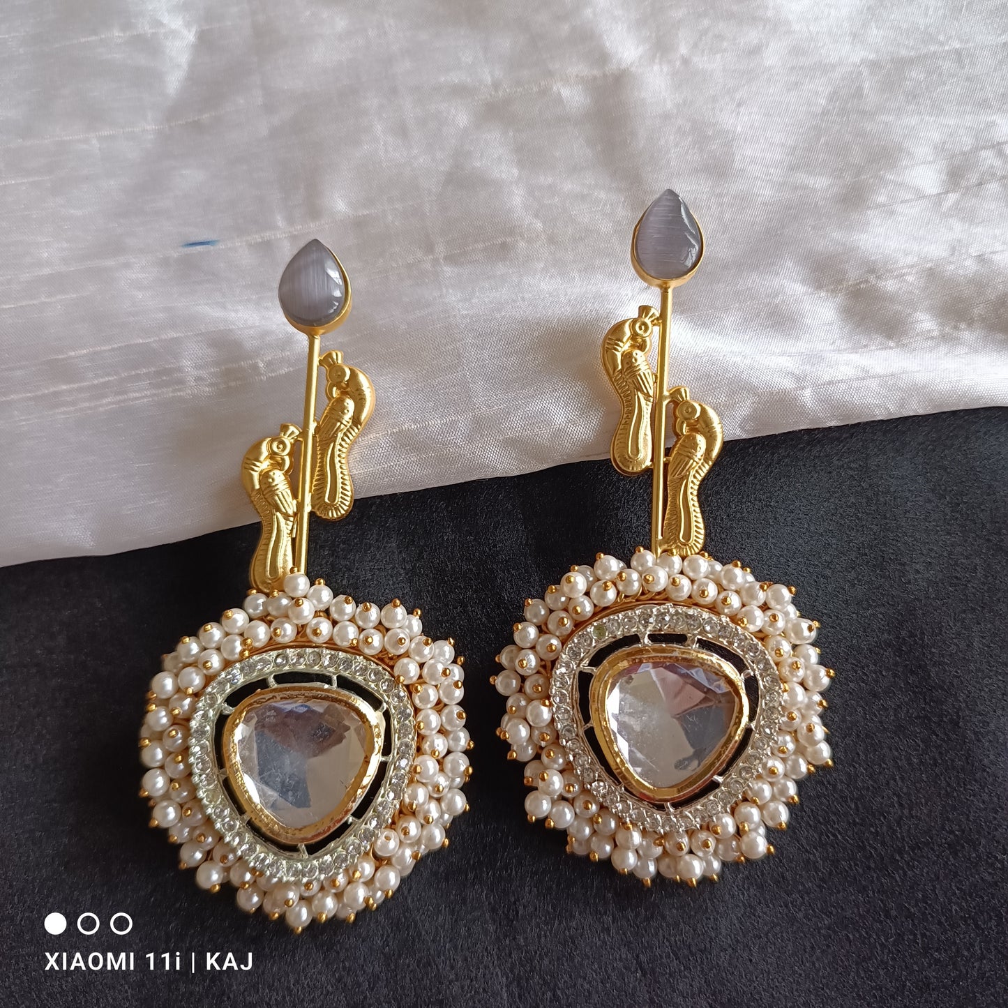 Handmade brass base long studs