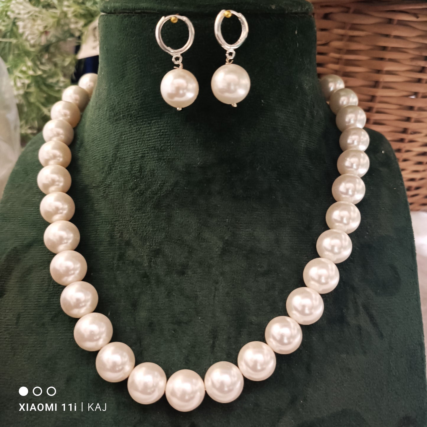 Real sea shell Pearl's neckline set