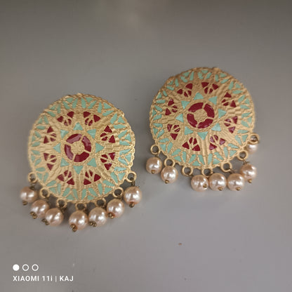 Meenakari earrings studs