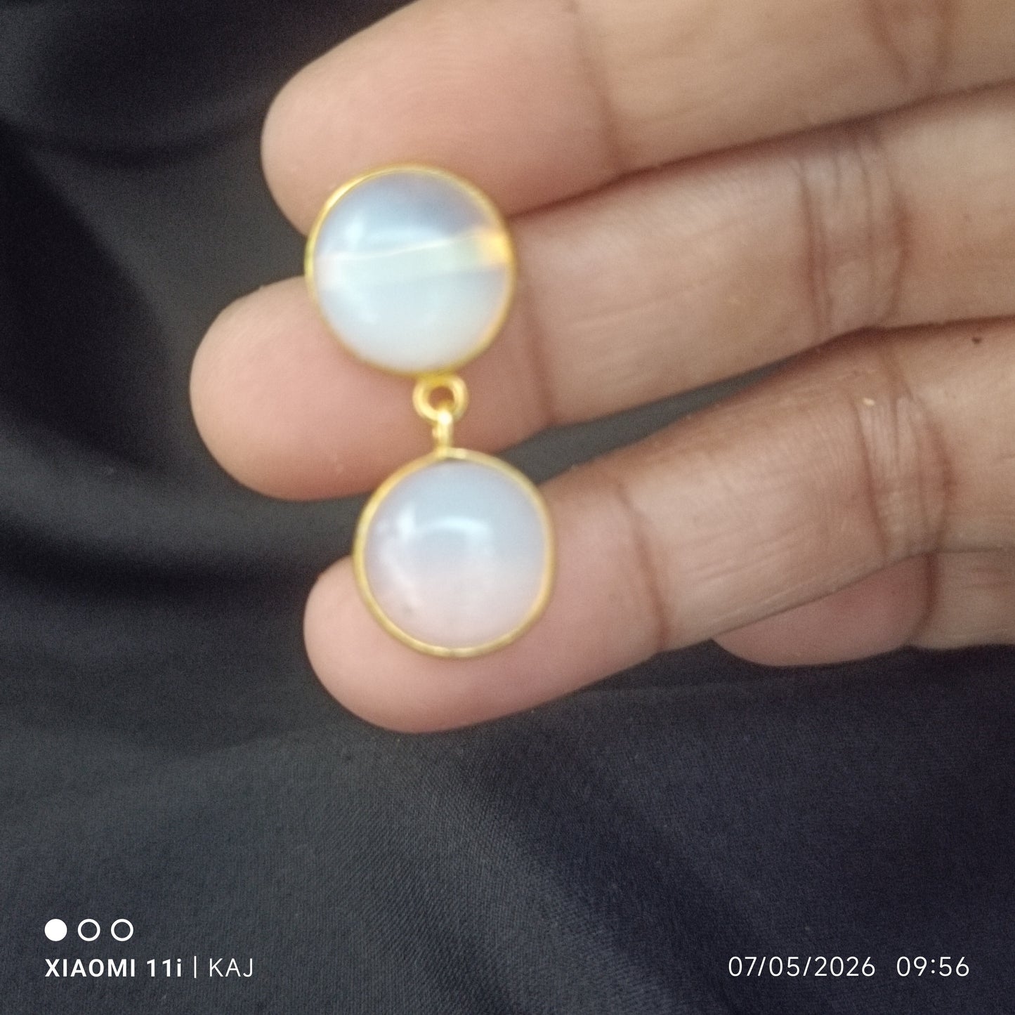White Opal stone earrings
