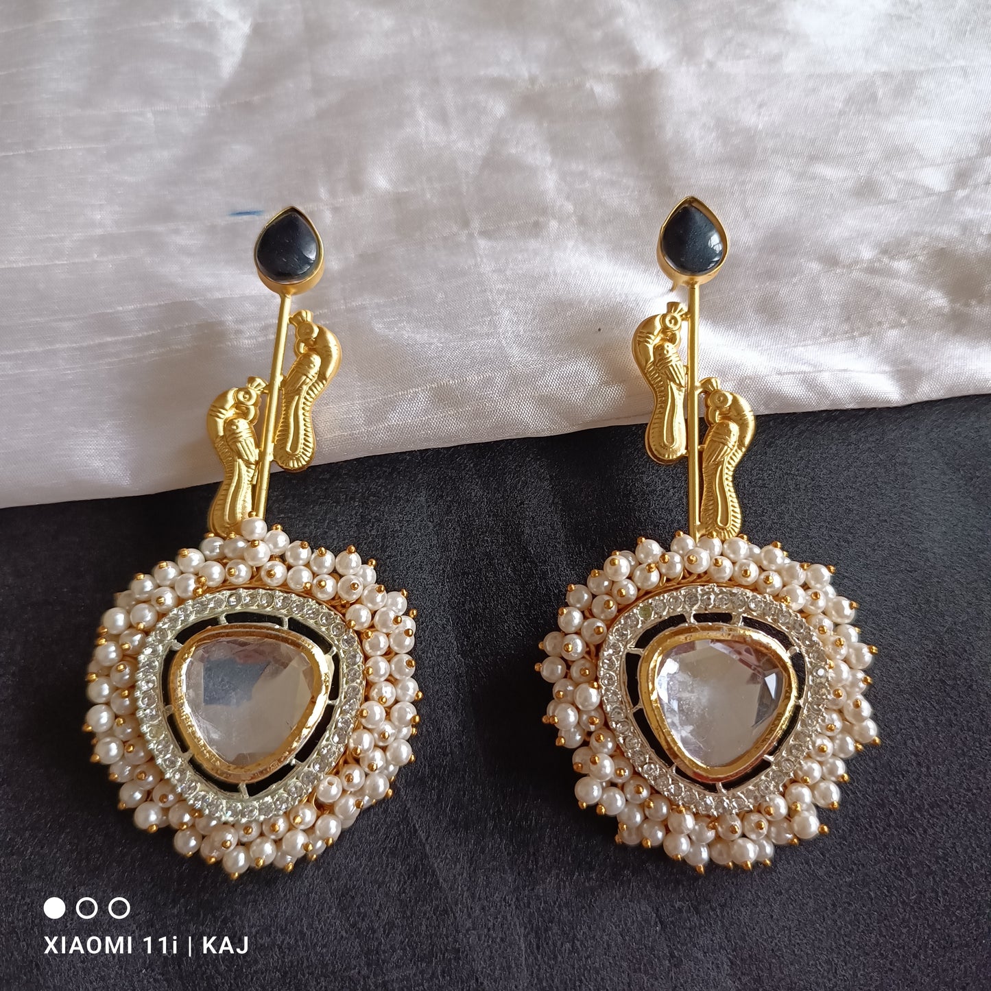 Handmade brass base long studs
