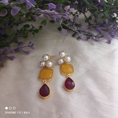 Glass stone earrings