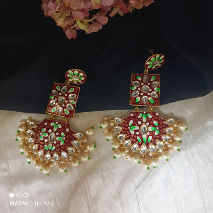 Handprint light weight long earrings