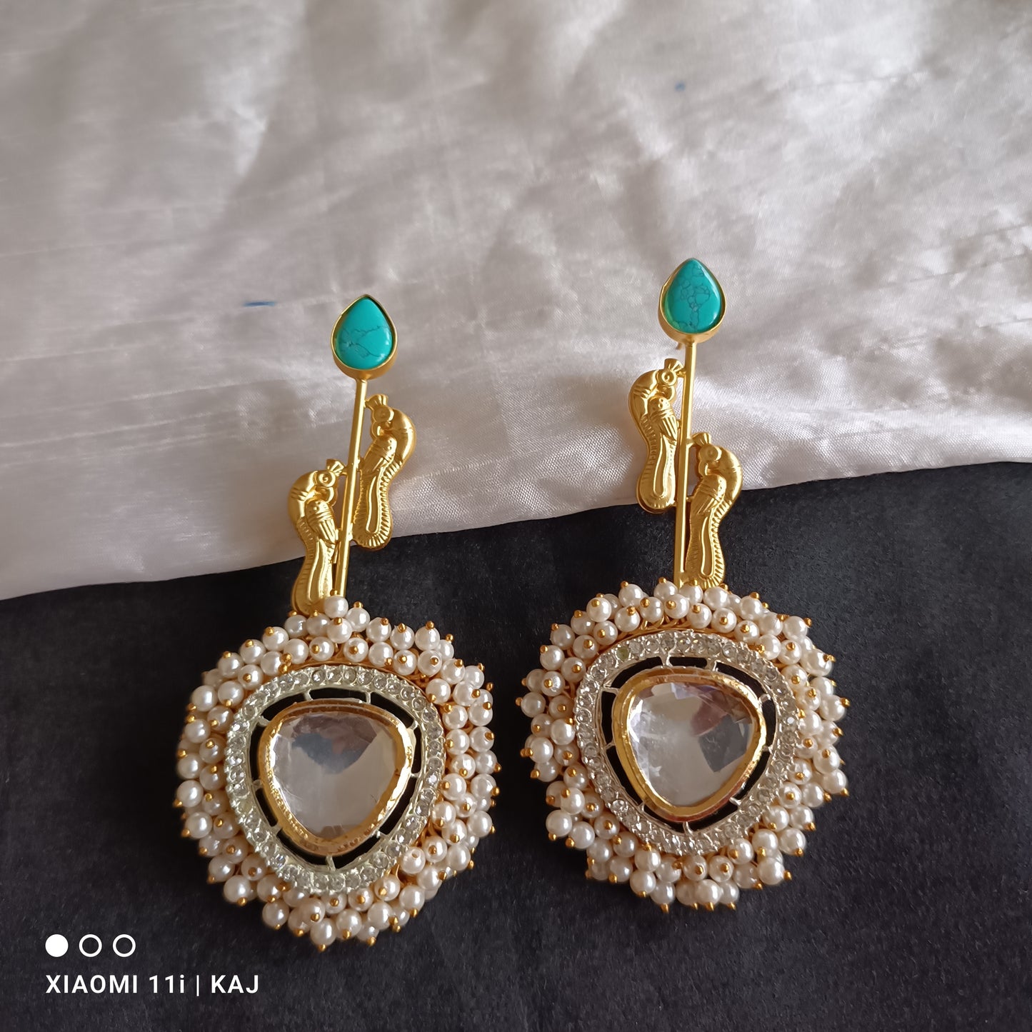 Handmade brass base long studs