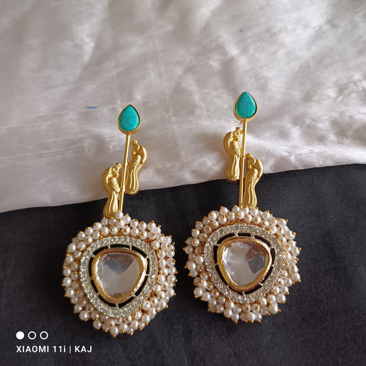 Handmade brass base long studs