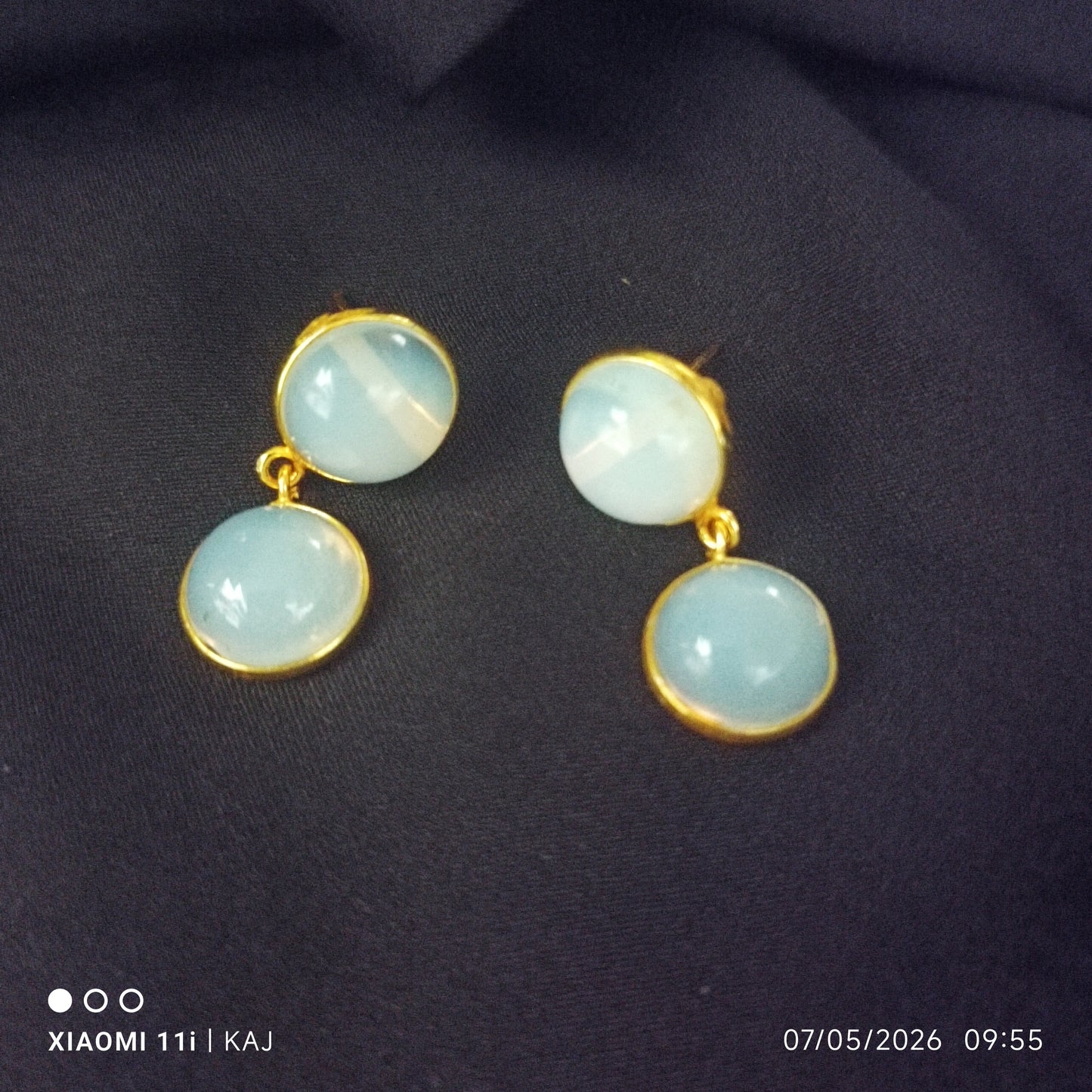 White Opal stone earrings