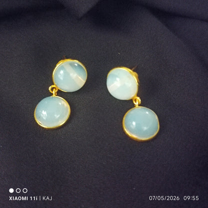 White Opal stone earrings