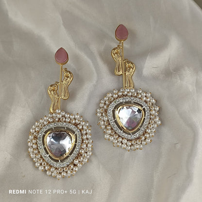 Handmade brass base long studs