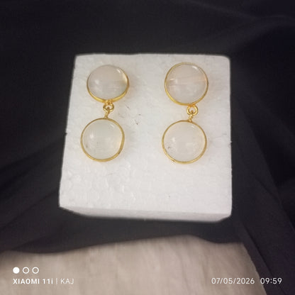 White Opal stone earrings