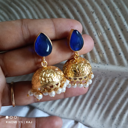 Glass stone small jhumki