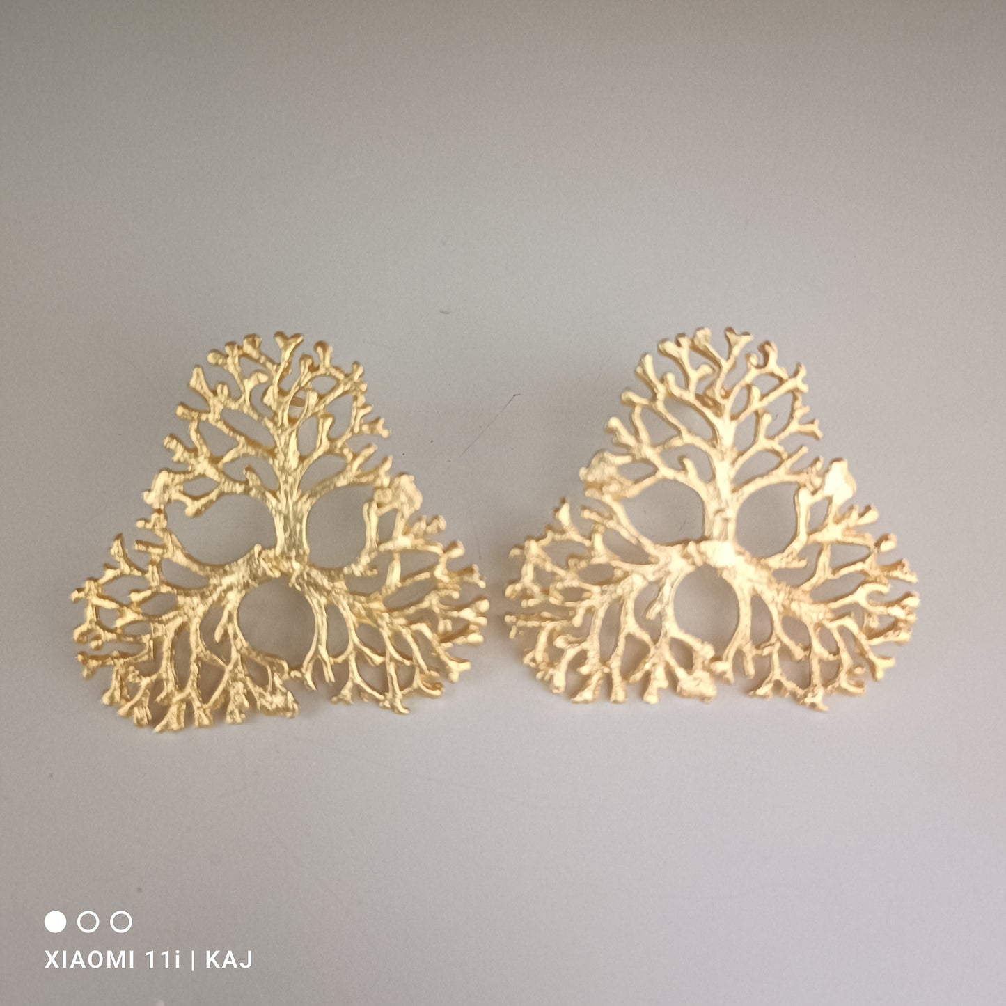 Handmade brass base tree studs