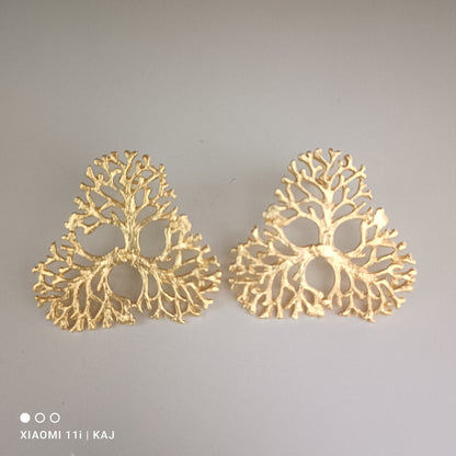 Handmade brass base tree studs