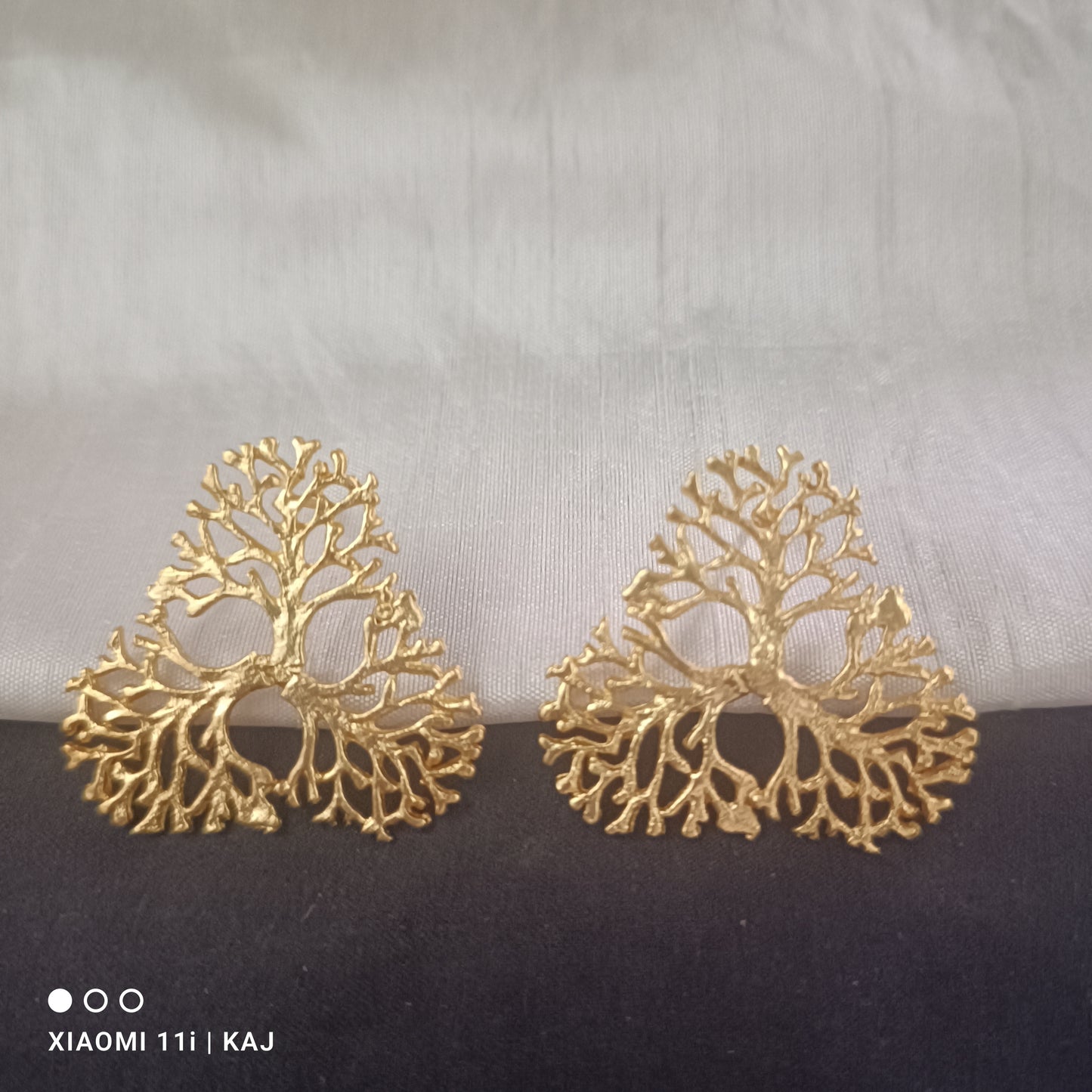 Handmade brass base tree studs