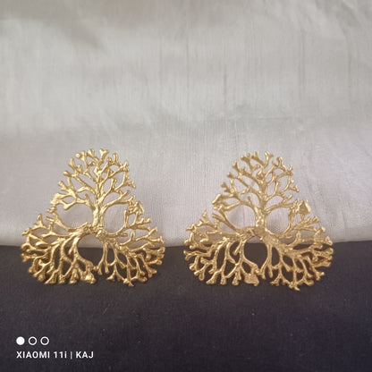 Handmade brass base tree studs