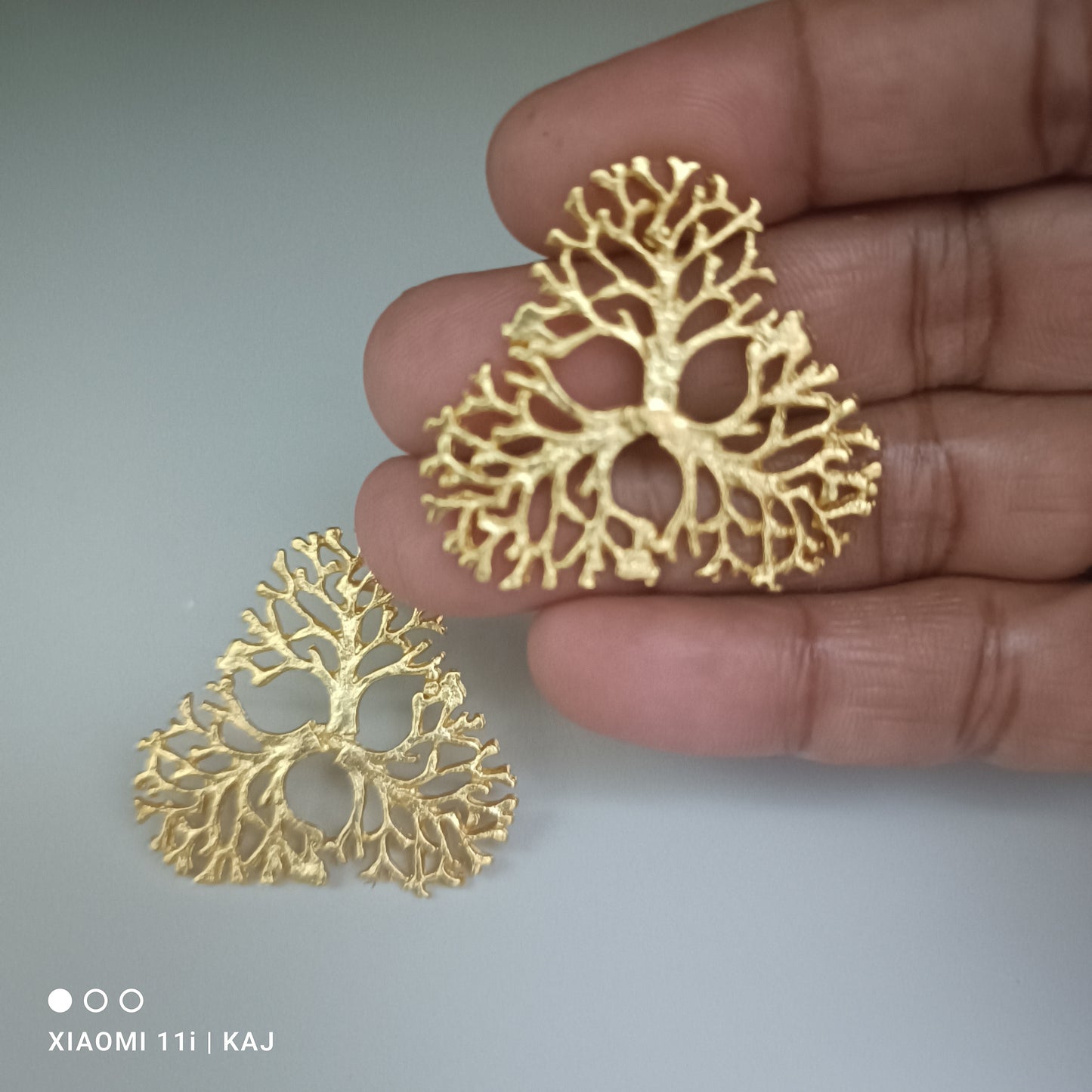 Handmade brass base tree studs