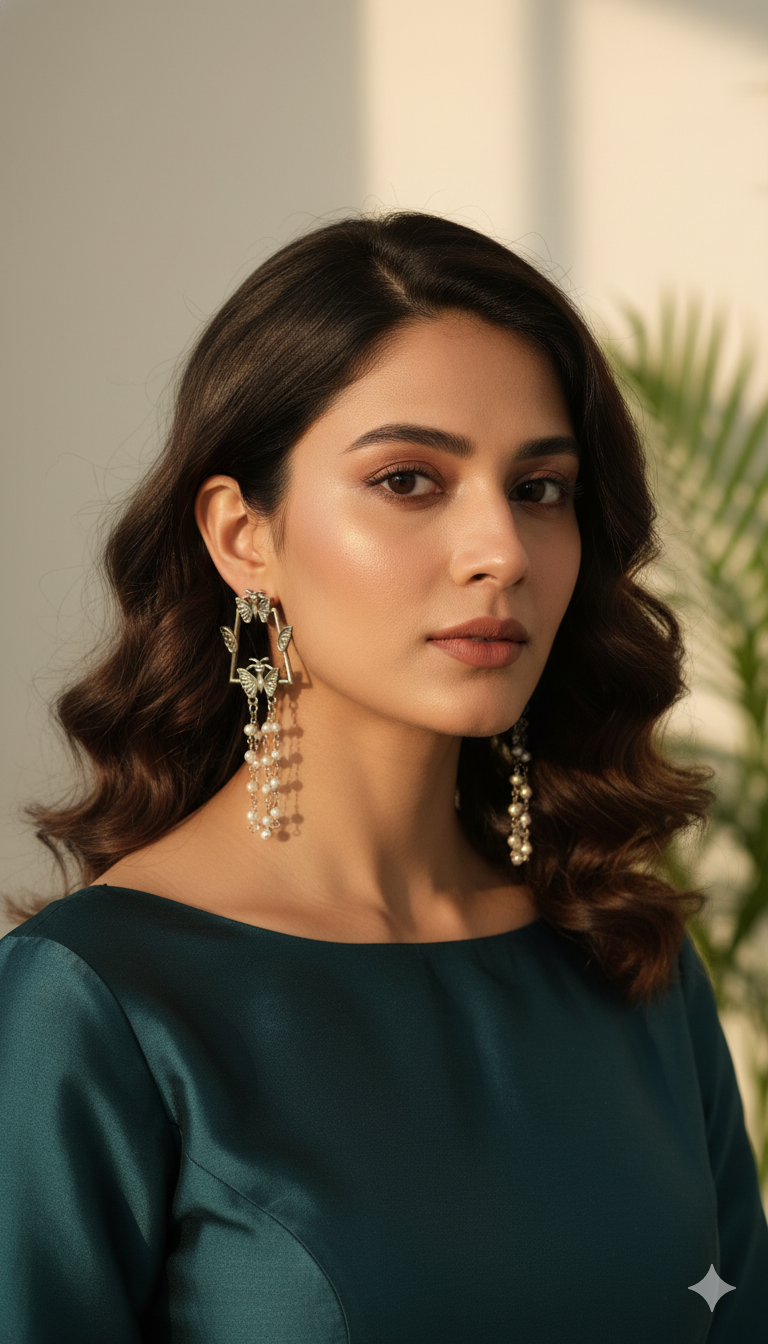 Handmade antique silver earrings