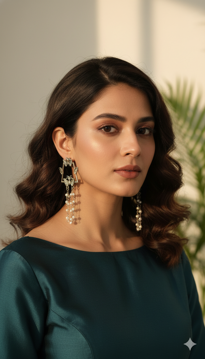 Handmade antique silver earrings