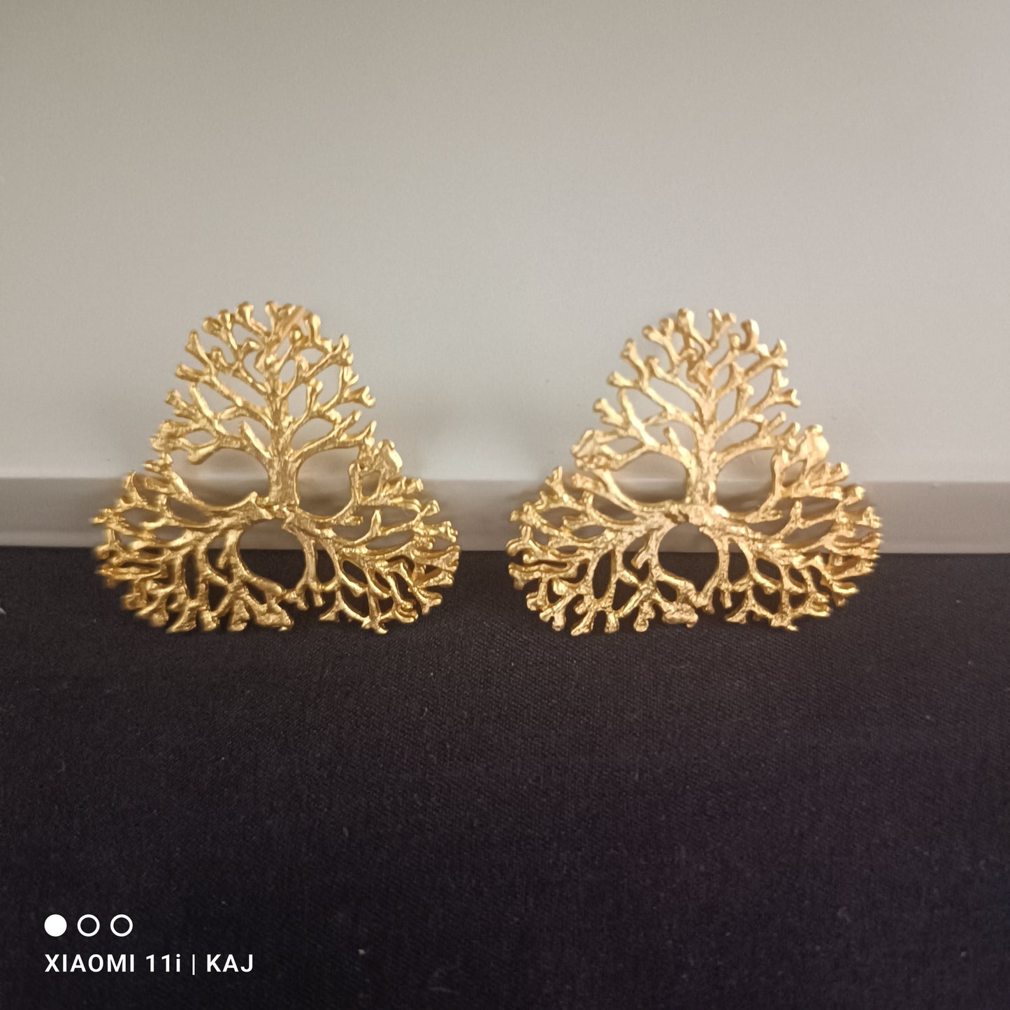 Handmade brass base tree studs