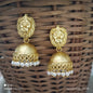 Brass base lion top jhumki earrings