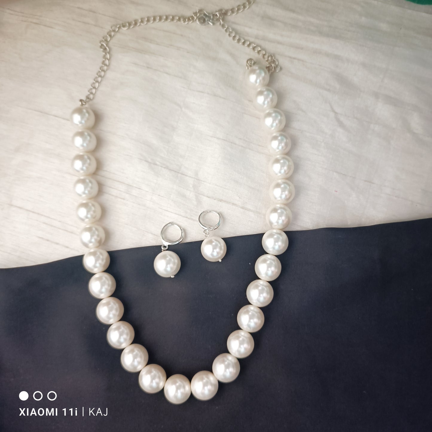 Real sea shell Pearl's neckline set