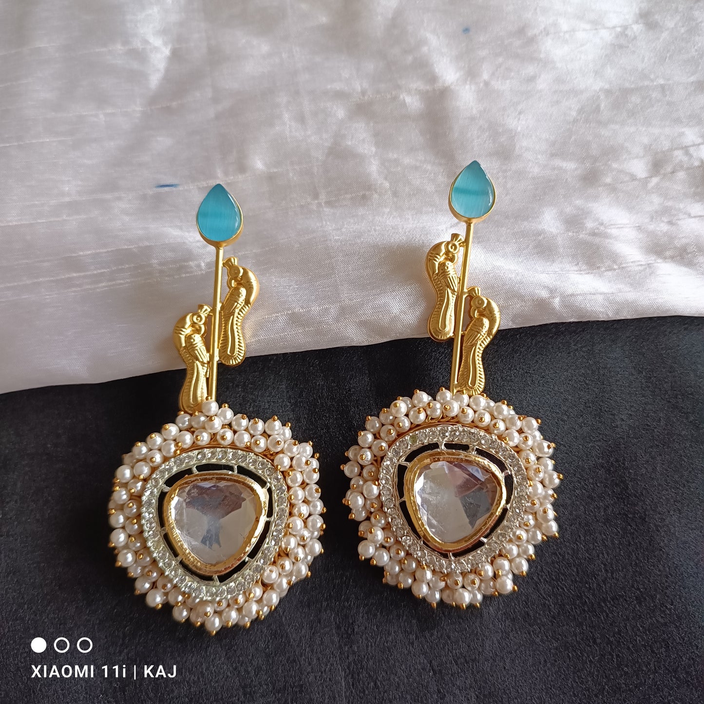 Handmade brass base long studs