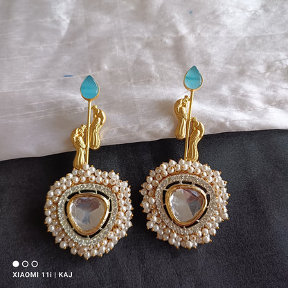 Handmade brass base long studs