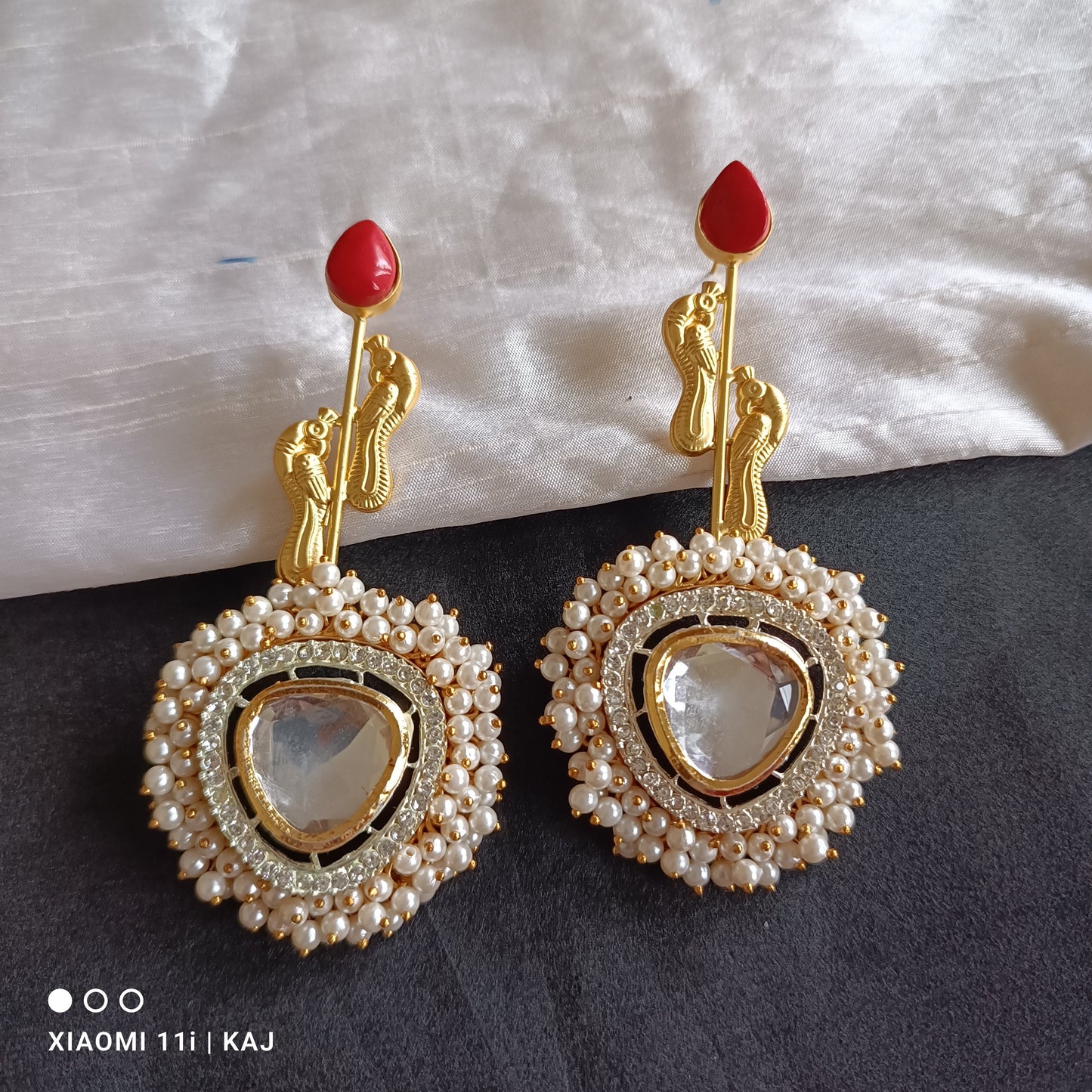 Handmade brass base long studs