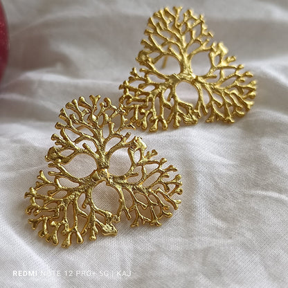 Handmade brass base tree studs