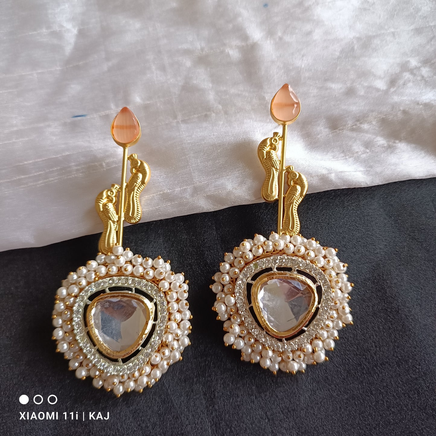 Handmade brass base long studs