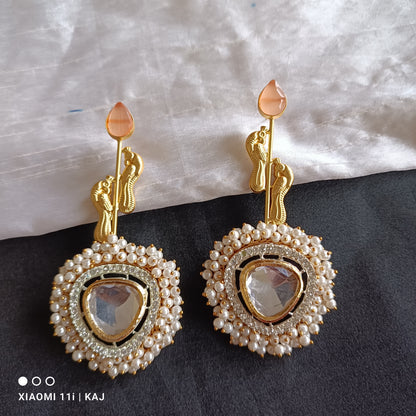 Handmade brass base long studs