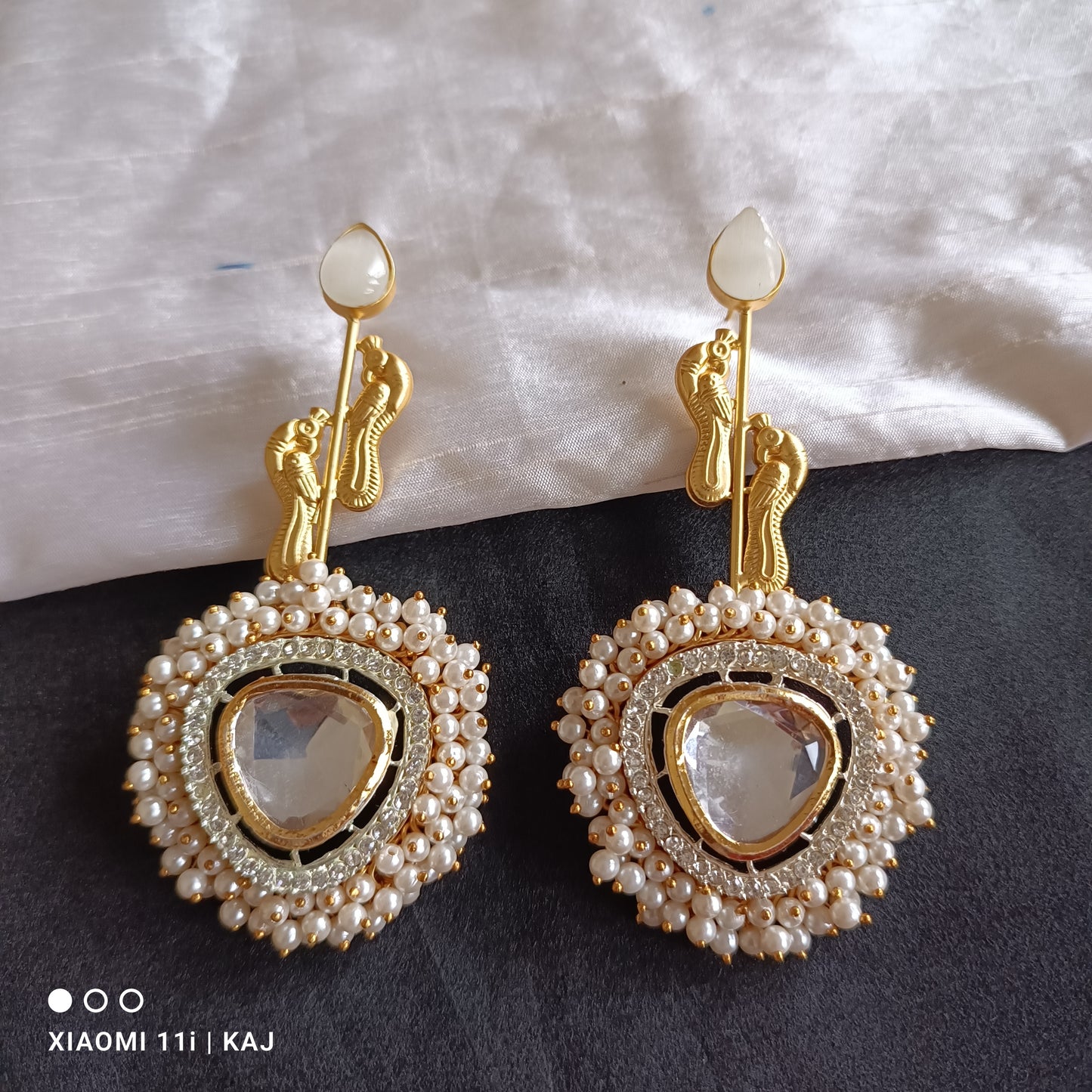 Handmade brass base long studs