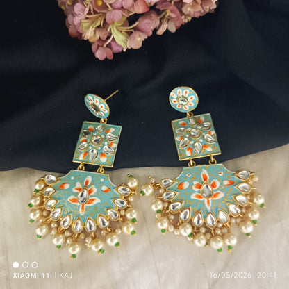 Handprint light weight long earrings