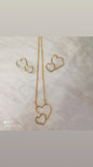 Heart shape pendant with studs combo set