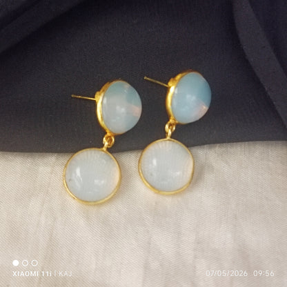 White Opal stone earrings